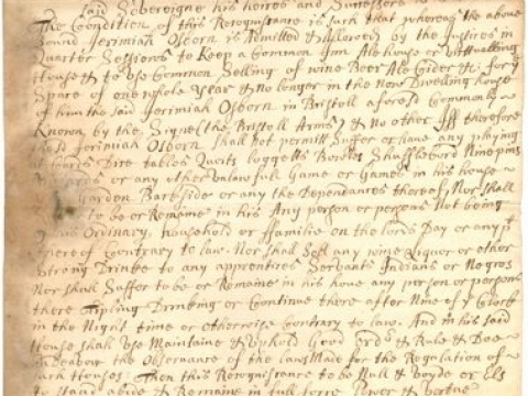 LICENZA BAR DEL 1700 IN MASSACHUSETTES