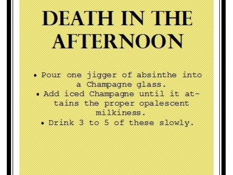 RICETTA DEATH IN THE AFTERNOON